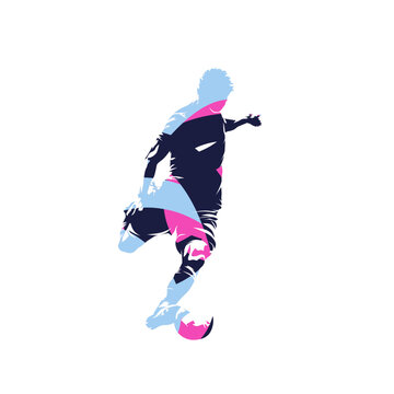 recommend clip art: Soccer player, football, abstract colorful vector logo
