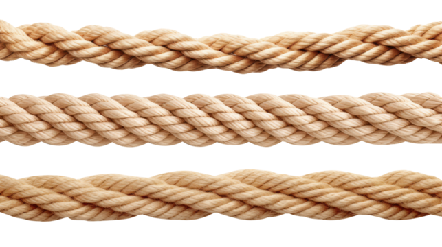 Straight rope isolated on transparent or white background, png