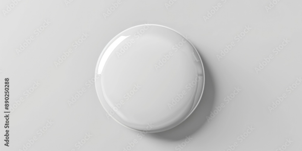 Wall mural white badge. pin brooch with 3d rendering on blank mock-up