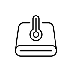 Mattress temperature outline icons, minimalist vector illustration ,simple transparent graphic element .Isolated on white background