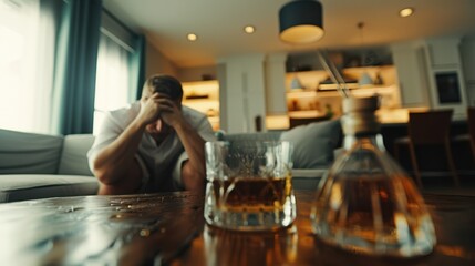 The man with alcohol addiction