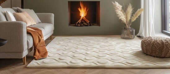 Soft wool rug with elegant patterns, perfect for creating a cozy living space