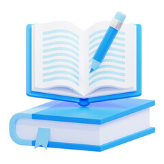 PNG 3D Writing Book icon isolated on a white background
