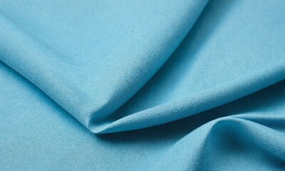 Blue fabric with folds and wrinkles