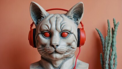 Fototapeta premium marble cat statue