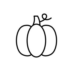 Pumpkin outline icons, minimalist vector illustration ,simple transparent graphic element .Isolated on white background