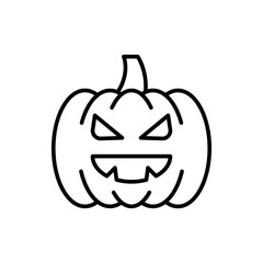 Halloween Pumpkin outline icons, minimalist vector illustration ,simple transparent graphic element .Isolated on white background