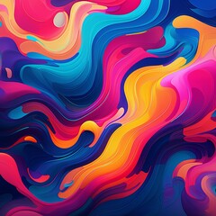 Obraz premium This abstract background features a vibrant wavy colorful gradient design, perfect for modern projects. The smooth fluid gradient adds a contemporary touch, ideal for websites, apps, and more.