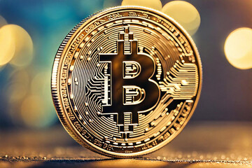BTC Cryptocurrency Bitcoin. Generative AI Illustration.