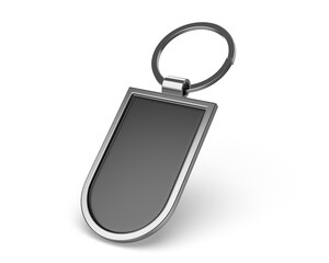 Fototapeta premium Blank round base pendant keychain ring blank template 3d illustration.