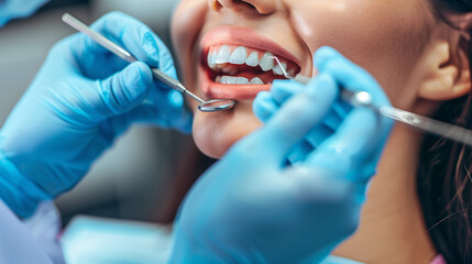 Dentist scaling and root planing the gum healthy