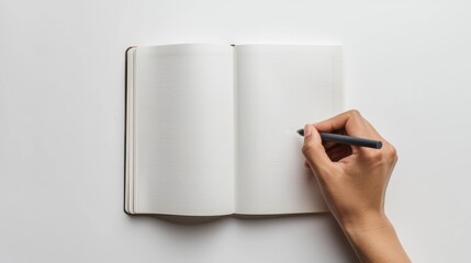The hand writing in notebook