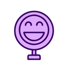 Minimalist Mental Healthcare Professional Icon, Purple and White, Smiling Face