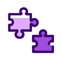 Obraz premium Minimalist Mental Healthcare Professional Icon, Purple and White, Puzzle Pieces