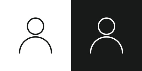 Fototapeta premium Profile outline icon on black and white vector