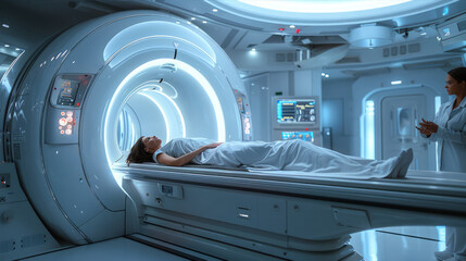 Patient Undergoing MRI Scan in Hospital