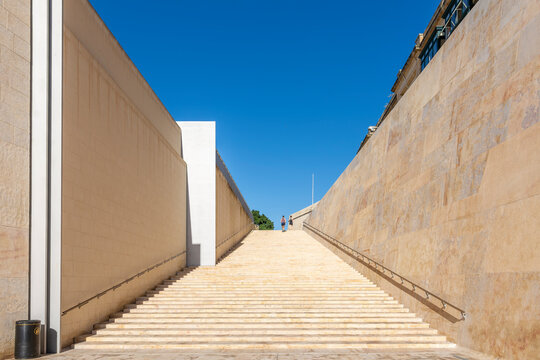 A stairs view in Valletta City of Malta