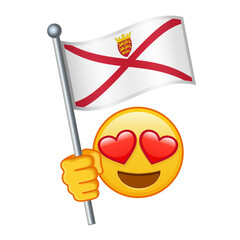 Emoji with Jersey flag Large size of yellow emoji smile