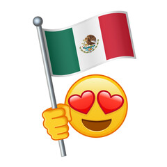 Emoji with Mexico flag Large size of yellow emoji smile