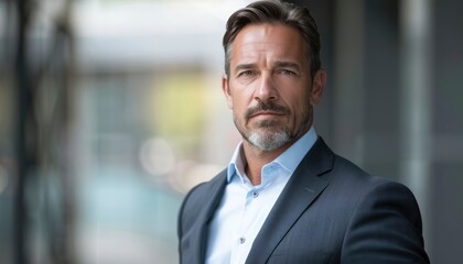 Fototapeta premium Portrait of a confident businessman with a serious expression.