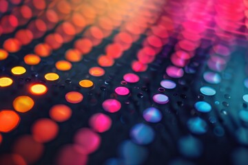 Abstract light pattern with multicolored dots capturing the vibrant energy and rhythm