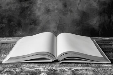 Year Book. Elementary School Memories Captured in Black-and-White with Copy Space for Notes