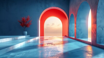 Product launch invitation with an open area and writing space available on the right side The card features innovative and futuristic design elements highlighting the introduction of a new product