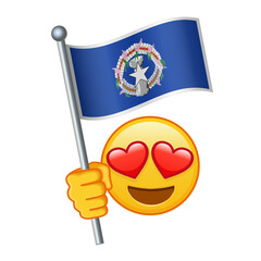 Emoji with Northern Mariana Islands flag Large size of yellow emoji smile