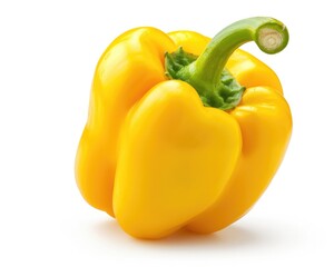 Yellow Pepper. Fresh and Vibrant Pepper on White Background