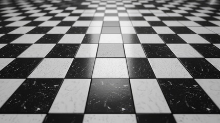 Naklejka premium A black and white checkered pattern forms a visually engaging background, creating a textured surface with a geometric design.