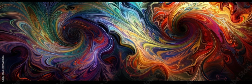 Wall mural an abstract art piece with swirling patterns and vibrant colors, creating a sense of movement and en