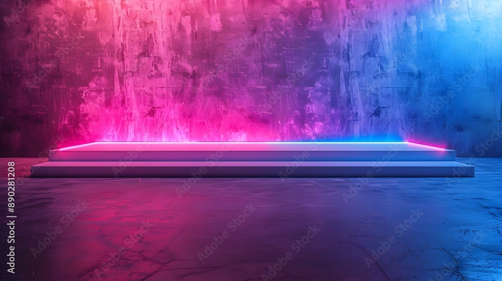 Poster vibrant neon gradient backdrop for tech product concept display