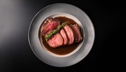 皿にもられたローストビーフ