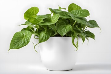 Njoy pothos plant in pot white background, AI Generated