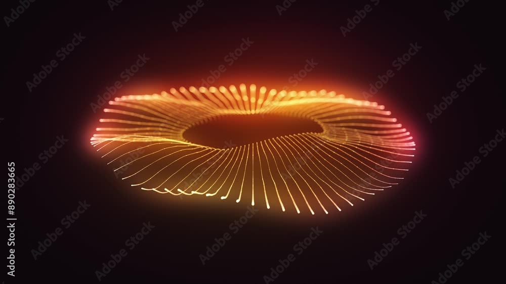 Aufkleber abstract colorful mesh grid background/ animation of an abstract glowing mesh surface waving with de
