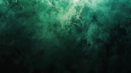 Fototapeta premium Wallpaper or web banner background, grunge gradient from green to black, grainy texture effect. Generative AI