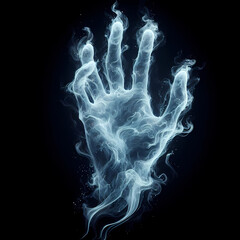 human magic hand from wind in black background ,png and asset 