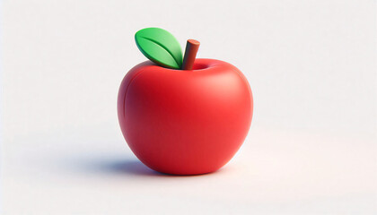 3D Render of Cartoon-Style Red Apple Model