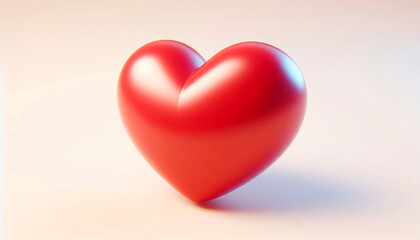 Obraz premium 3D Render of Red 3D Heart Shape Model