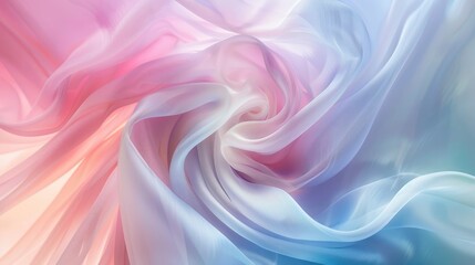 Obraz premium Abstract background with soft flowing fabric in pink and blue shades.