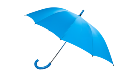 Realistic blue umbrella isolated on a transparent background, png