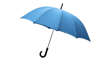 Realistic blue umbrella isolated on a transparent background, png