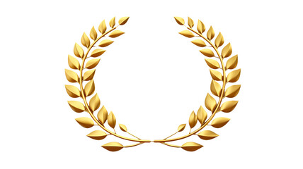 Trophy award laurel wreath isolated on a transparent background, png	