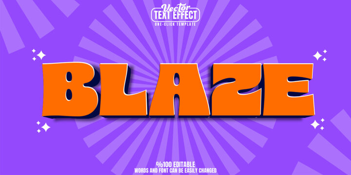 Retro editable text effect, customizable 80s and blaze 3d font style