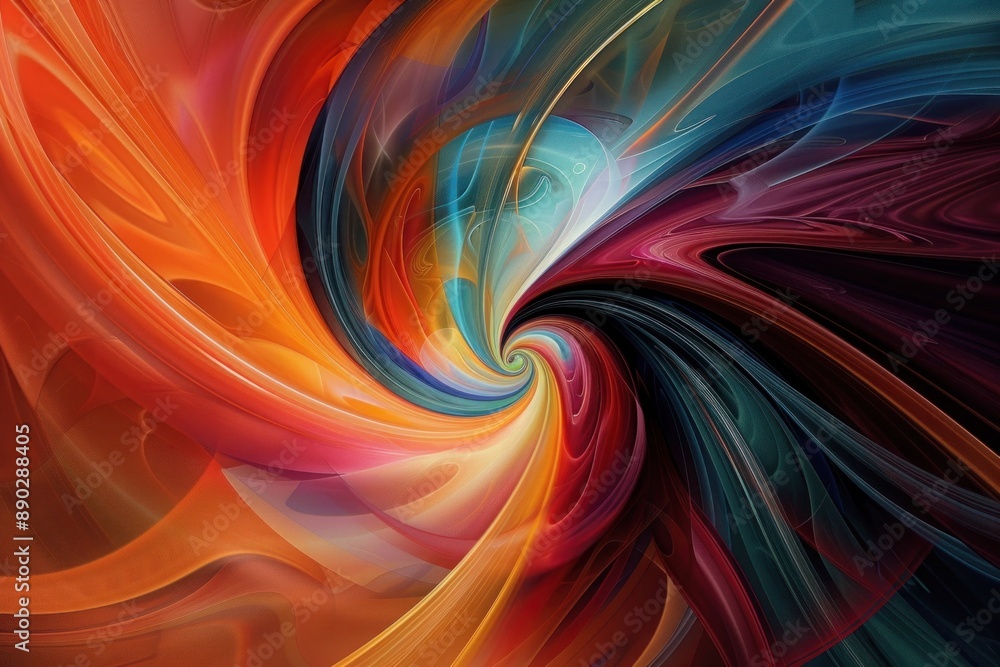 Wall mural a dynamic abstract art piece with swirling patterns and vibrant colors, creating a sense of movement