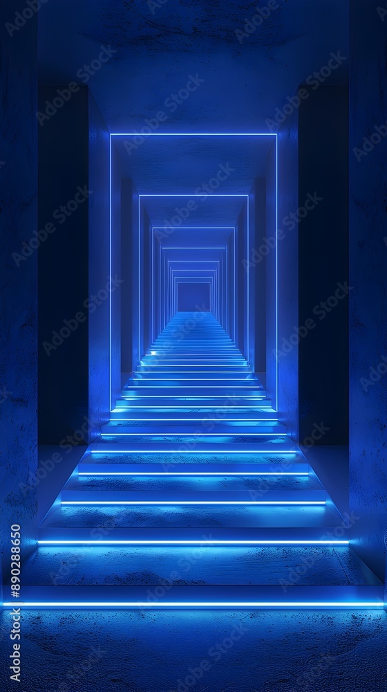 Aufkleber mesmerizing neon blue backdrop for tech product display and concept visualization