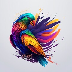 Fototapeta premium Exotic bird logo design for business brands. AI generated