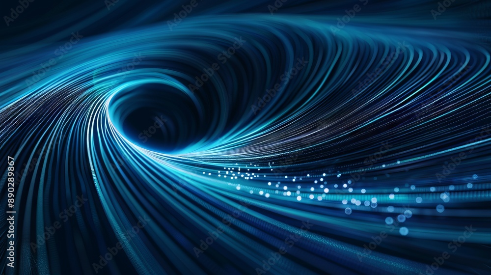 Poster abstract blue vortex background. a mesmerizing digital art image of a blue vortex background, featur