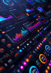 Obraz premium A high-tech dashboard displaying real-time data on ESG metrics,