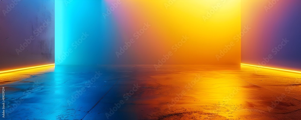 Poster vibrant neon gradient background for product display and accessory concepts